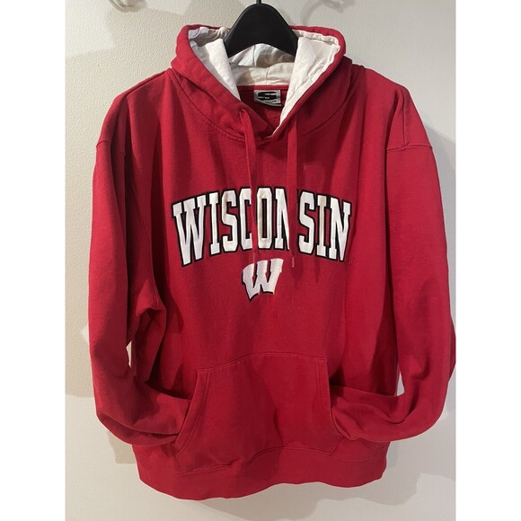 Wisconsin Badgers Red, Stadium, Embroidered, Hoodie Adult XL - Picture 1 of 6